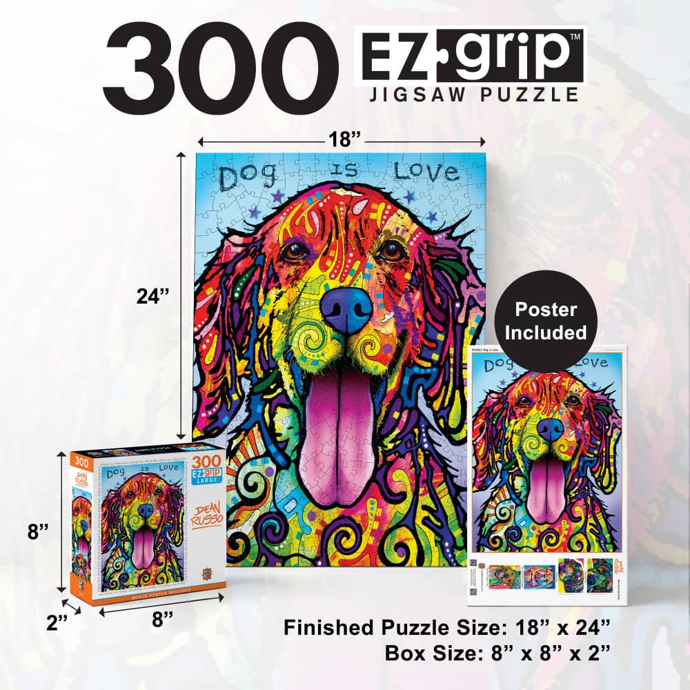 Dean Russo - Dog is Love 300 Piece EZ Grip Jigsaw Puzzle