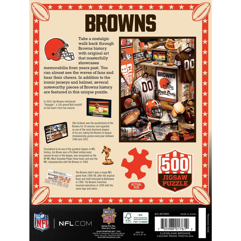 Cleveland Browns - Locker Room 500 Piece Jigsaw Puzzle (ONLINE ORDER ONLY)