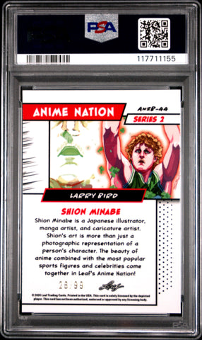 Graded 2024 Leaf Larry Bird #AN2B44 Anime Nation Series 2 /99 Basketball Card PSA 10 Gem Mint (ONLINE ORDER ONLY)