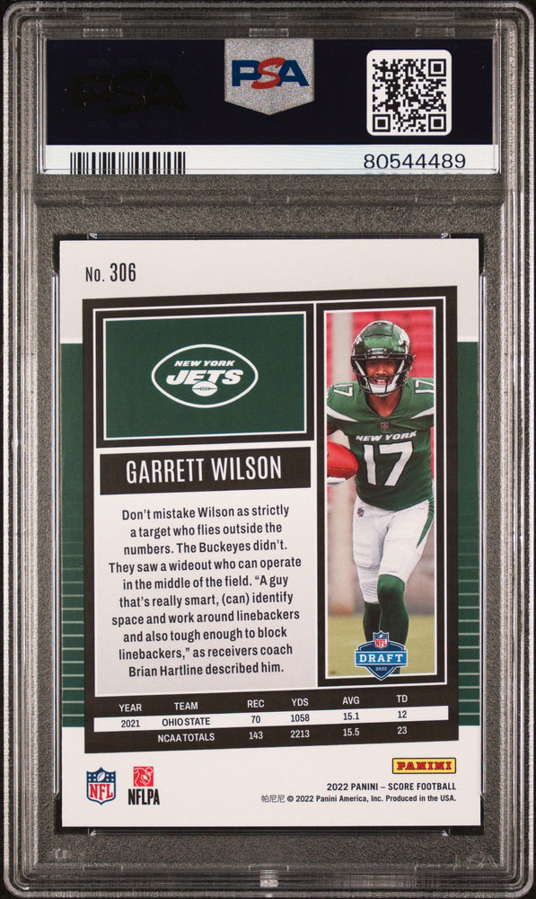 Graded 2022 Panini Donruss Garrett Wilson #306 Gold Rookie RC Football Card PSA 10 Gem Mint (ONLINE ORDER ONLY)