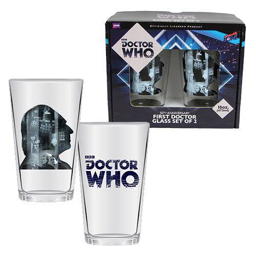 Doctor Who Anniversary First Doctor 16 oz. Glass Set of 2 (Online Order Only)