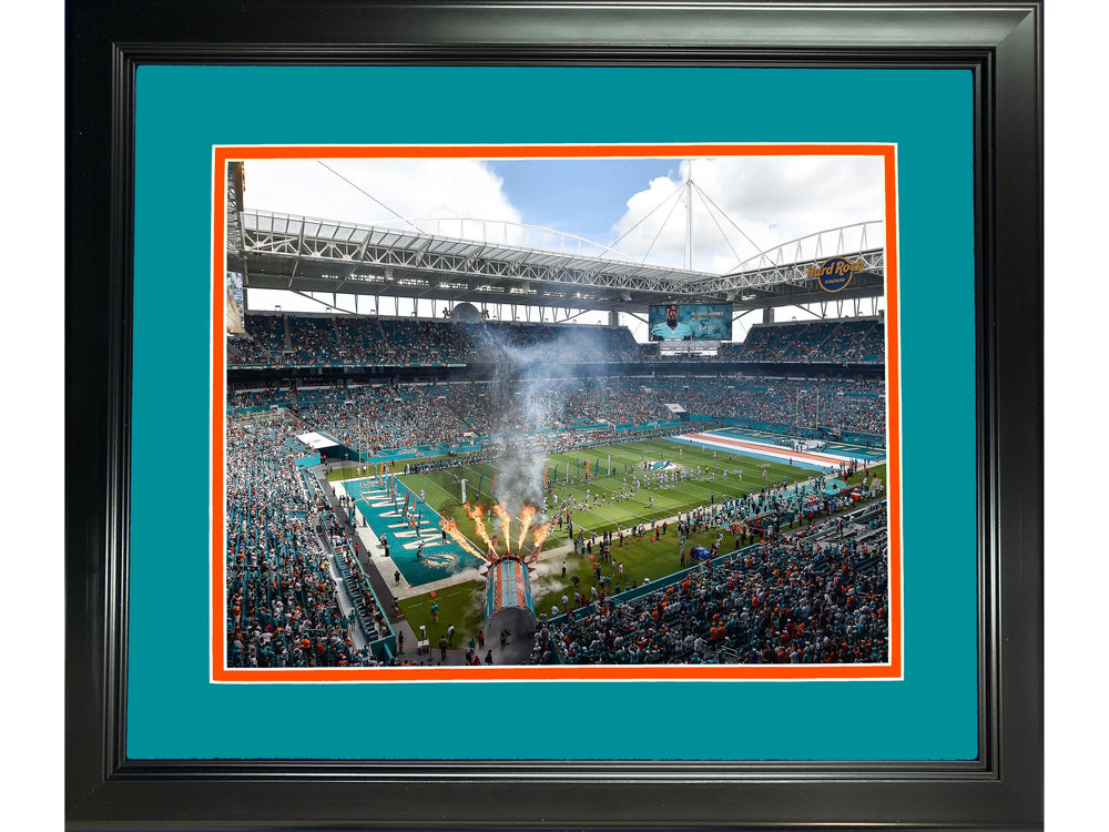 Framed Hard Rock Stadium Miami Dolphins 11"x14" Football Photo Professionally Matted (ONLINE ORDER ONLY)