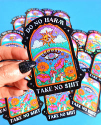 Do No Harm Take No Shit Vinyl Glitter Sticker (ONLINE ORDER ONLY)