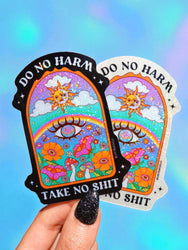 Do No Harm Take No Shit Vinyl Glitter Sticker (ONLINE ORDER ONLY)