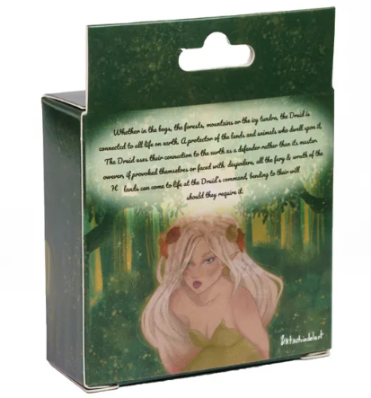 Druid Green Marble Pattern Dice | Green Dice w/Gold Art 7-Dice Set (Online Only)