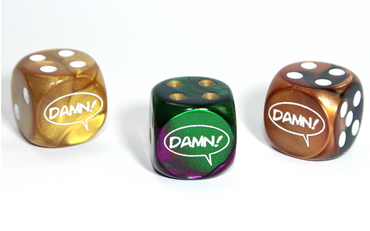 Damn! d6 (Dice colors are filled at random) | Pipped Dice 16mm (Online Only)
