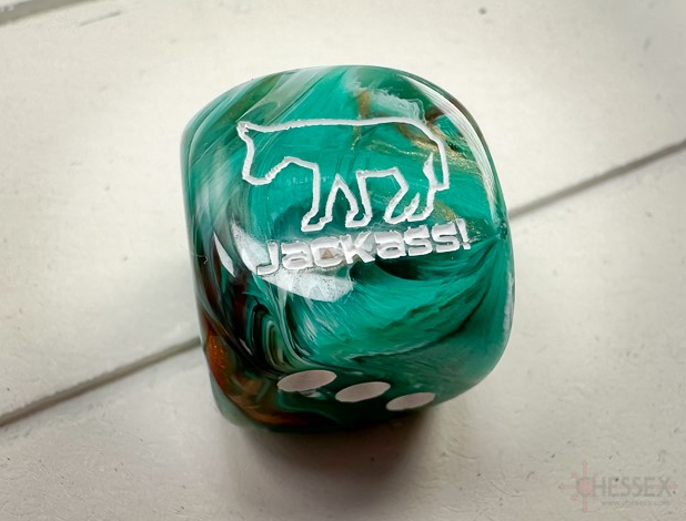 Donkey JACKASS! (Dice colors are filled at random) | Pipped Dice 16mm (Online Only)
