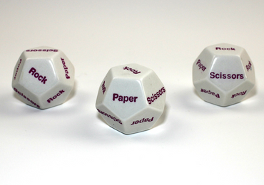 28mm d12 Rock Paper Scissors White/purple | d12 Novelty Dice (Online Only)