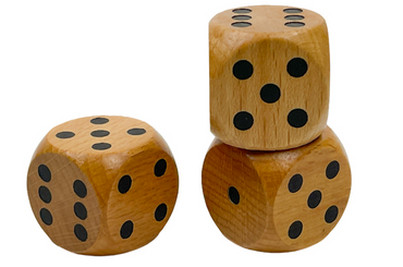 30mm Wood d6 Dice Natural/black | Twice as large as standard dice (Online Only)