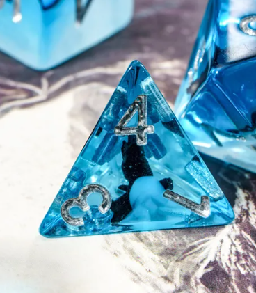 Eagle Dice 7-Dice Set Blue w/ Black Eagle Inside Dnd Dice Set (Online Only)