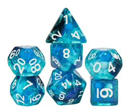 Noctilucent Jellyfish Dice 7-Dice Set Blue Glitter Dnd Dice Set (Online Only)