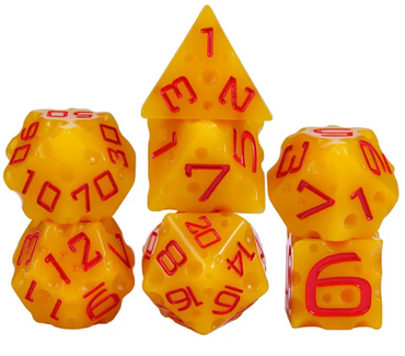Cheese Dice | Funny Yellow 7-Dice Set for DnD Cheesy Chances (Online Only)