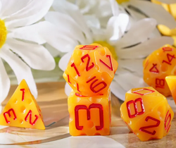 Cheese Dice | Funny Yellow 7-Dice Set for DnD Cheesy Chances (Online Only)