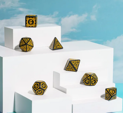 Yellow Druid Pattern 7-Dice Set DND RPG Dice Black Druid Dice Set (Online Only)