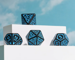 Blue Druid Pattern 7-Dice Set DND RPG Dice Black Druid Dice Set (Online Only)