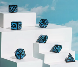 Blue Druid Pattern 7-Dice Set DND RPG Dice Black Druid Dice Set (Online Only)