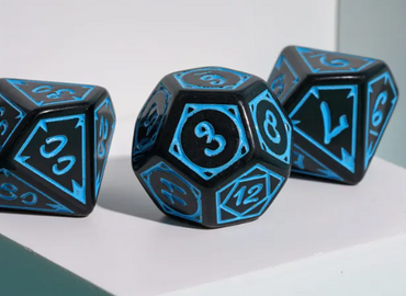 Blue Druid Pattern 7-Dice Set DND RPG Dice Black Druid Dice Set (Online Only)