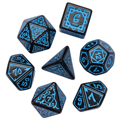 Blue Druid Pattern 7-Dice Set DND RPG Dice Black Druid Dice Set (Online Only)