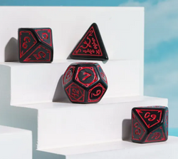Red Druid Pattern 7-Dice Set DND RPG Dice Black Druid Dice Set (Online Only)