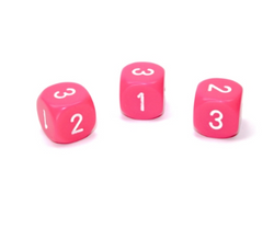 Opaque Pink/white 16mm d3 (d6 w/ 1-2-3 twice) Pink/white (SOLD PER PIECE) (Online Only)