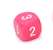Opaque Pink/white 16mm d3 (d6 w/ 1-2-3 twice) Pink/white (SOLD PER PIECE) (Online Only)