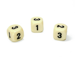 Opaque Ivory/black 16mm d3 (d6 w/ 1-2-3 twice) Ivory/black (SOLD PER PIECE) (Online Only)
