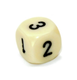 Opaque Ivory/black 16mm d3 (d6 w/ 1-2-3 twice) Ivory/black (SOLD PER PIECE) (Online Only)