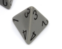 Opaque Polyhedral Grey /black d4 | 4-Sided Dice (sold per die) (Online Only)