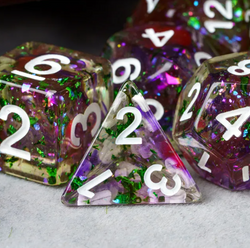 Green & Purple 7-Dice Set | Swirl Foil Series Dice Semi-Translucent (Online Only)
