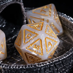 Giant Fighter Pearl Dice (7) with Gold Numbers JUMBO Dice Set (Available in Several Colors) (Online Only)