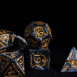 Giant Fighter Pearl Dice (7) with Gold Numbers JUMBO Dice Set (Available in Several Colors) (Online Only)
