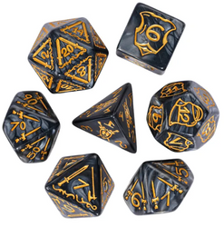 Giant Fighter Pearl Dice (7) with Gold Numbers JUMBO Dice Set (Available in Several Colors) (Online Only)