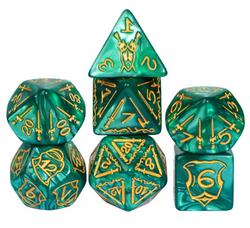 Giant Fighter Pearl Dice (7) with Gold Numbers JUMBO Dice Set (Available in Several Colors) (Online Only)