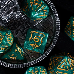Giant Fighter Pearl Dice (7) with Gold Numbers JUMBO Dice Set (Available in Several Colors) (Online Only)