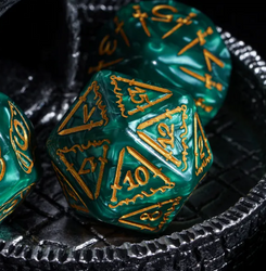 Giant Fighter Pearl Dice (7) with Gold Numbers JUMBO Dice Set (Available in Several Colors) (Online Only)