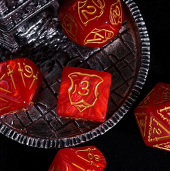 Giant Fighter Pearl Dice (7) with Gold Numbers JUMBO Dice Set (Available in Several Colors) (Online Only)