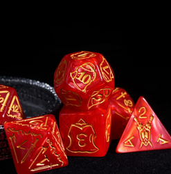 Giant Fighter Pearl Dice (7) with Gold Numbers JUMBO Dice Set (Available in Several Colors) (Online Only)