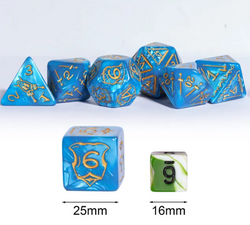 Giant Fighter Pearl Dice (7) with Gold Numbers JUMBO Dice Set (Available in Several Colors) (Online Only)