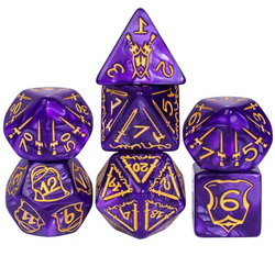 Giant Fighter Pearl Dice (7) with Gold Numbers JUMBO Dice Set (Available in Several Colors) (Online Only)