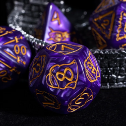 Giant Fighter Pearl Dice (7) with Gold Numbers JUMBO Dice Set (Available in Several Colors) (Online Only)