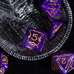 Giant Fighter Pearl Dice (7) with Gold Numbers JUMBO Dice Set (Available in Several Colors) (Online Only)