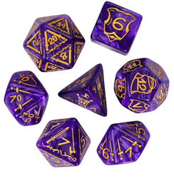 Giant Fighter Pearl Dice (7) with Gold Numbers JUMBO Dice Set (Available in Several Colors) (Online Only)