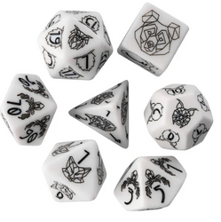 Unleash the Wild: Beast Dice - White 7-Dice Set with Black Beast Emblems for RPGs (Online Only)
