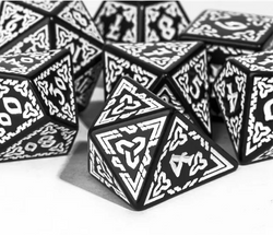 Celtic Knot Dice 7-Dice Set DND RPG Dice Druidic | White, Red, Orange, Yellow. Green, Blue (Online Only)