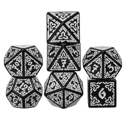 Celtic Knot Dice 7-Dice Set DND RPG Dice Druidic | White, Red, Orange, Yellow. Green, Blue (Online Only)