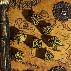 Celtic Knot Dice 7-Dice Set DND RPG Dice Druidic | White, Red, Orange, Yellow. Green, Blue (Online Only)