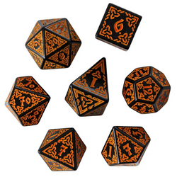Celtic Knot Dice 7-Dice Set DND RPG Dice Druidic | White, Red, Orange, Yellow. Green, Blue (Online Only)