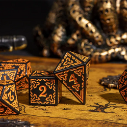 Celtic Knot Dice 7-Dice Set DND RPG Dice Druidic | White, Red, Orange, Yellow. Green, Blue (Online Only)