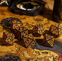 Celtic Knot Dice 7-Dice Set DND RPG Dice Druidic | White, Red, Orange, Yellow. Green, Blue (Online Only)