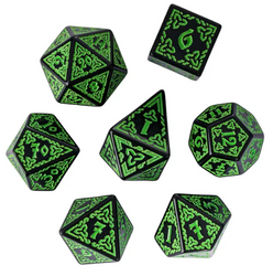 Celtic Knot Dice 7-Dice Set DND RPG Dice Druidic | White, Red, Orange, Yellow. Green, Blue (Online Only)